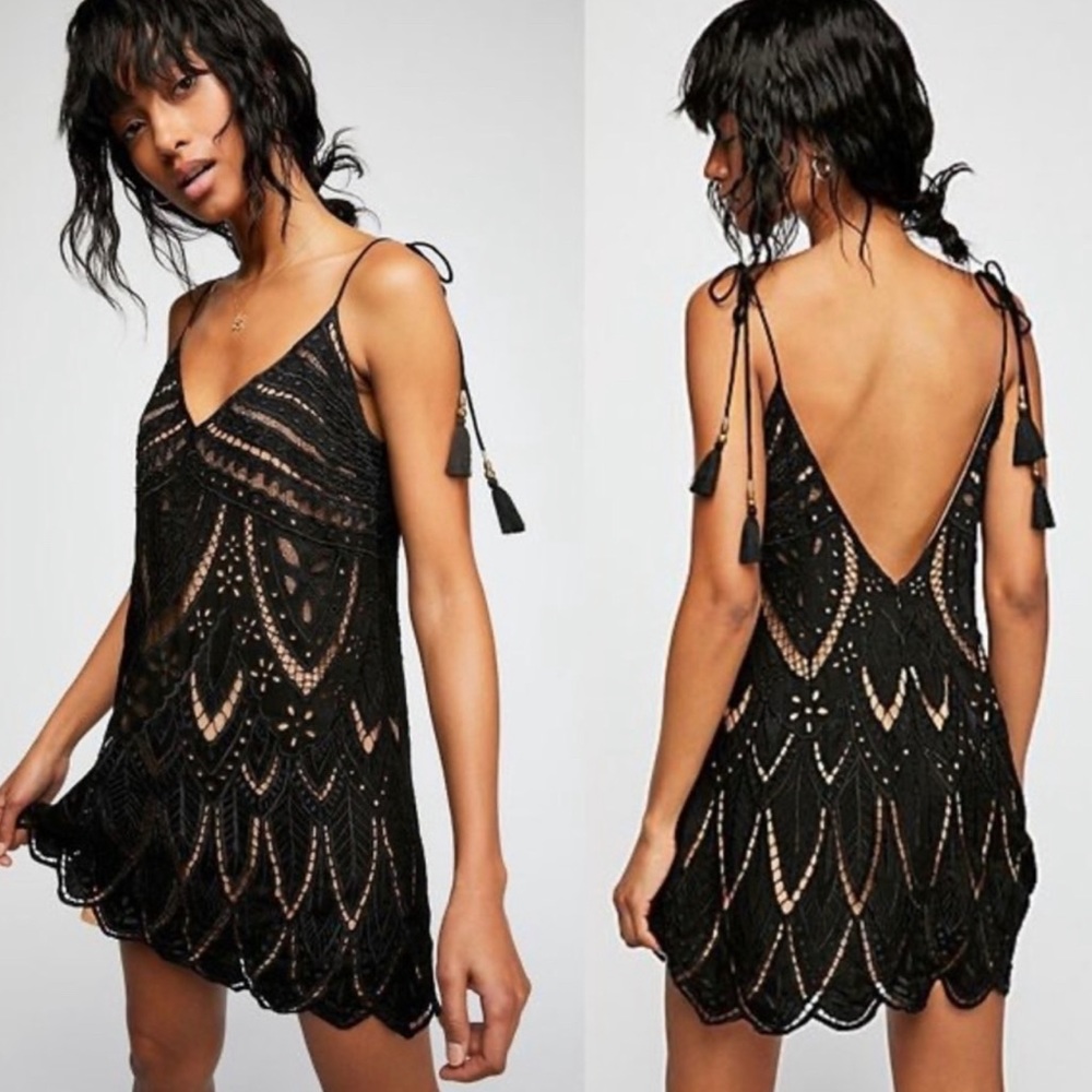 Free People Small PYT a Black Mini Dress